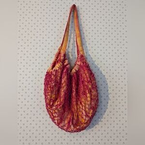 🩷 💛 Jeffrey Lawrence For Lawrence Bentley Stylish Mesh Tote Bag Cotton